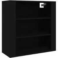 vidaXL Wandkast 80x33x80 cm bewerkt hout zwart