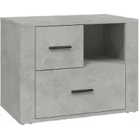 vidaXL Nachtkastje 60x36x45 cm bewerkt hout betongrijs