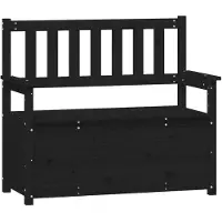 vidaXL Bankje 112,5x51,5x96,5 cm massief grenenhout zwart