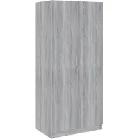 vidaXL Kledingkast 80x52x180 cm bewerkt hout grijs sonoma eikenkleurig