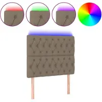 vidaXL Hoofdbord LED 90x7x118/128 cm stof taupe