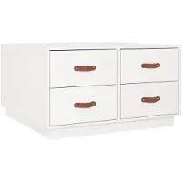 vidaXL Salontafel 80x80x45 cm massief grenenhout wit