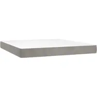vidaXL Pocketveringmatras medium 180x200x20 cm fluweel lichtgrijs