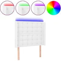 vidaXL Hoofdbord LED 103x16x118/128 cm kunstleer wit