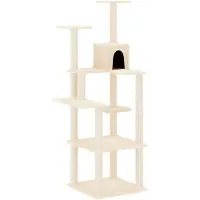 vidaXL Kattenmeubel met sisal krabpalen 153 cm crèmekleurig