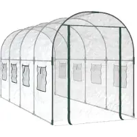 vidaXL Tuinkas 160x400x190 cm pvc en gepoedercoat staal transparant