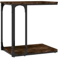 vidaXL Bijzettafel 50x35x52 cm bewerkt hout gerookt eikenkleurig