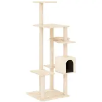 vidaXL Kattenmeubel met sisal krabpalen 142 cm crèmekleurig