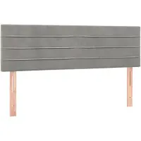 vidaXL Hoofdborden 144x5x78/88 cm fluweel lichtgrijs