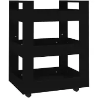 vidaXL Keukenwagen, zwart, 60x45x80 cm, van houtvezel