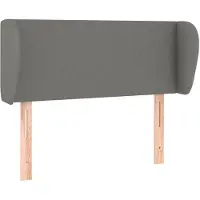 vidaXL Hoofdbord met randen 103x23x78/88 cm stof donkergrijs