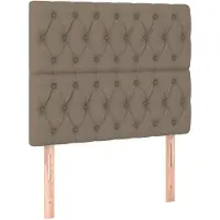 vidaXL Hoofdbord taupe 100x7x118/128 cm Stof