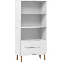 vidaXL Boekenkast MOLDE 85x35x170,5 cm massief grenenhout wit