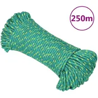 vidaXL Boottouw 3 mm 250 m polypropyleen groen