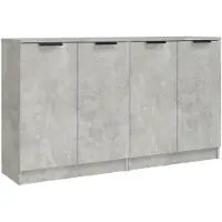 vidaXL Dressoirs, 2 stuks, betonkleur, 60x30x70 cm, houtvezelplaat
