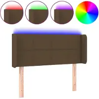 vidaXL Hoofdbord LED 93x16x78/88 cm stof donkerbruin
