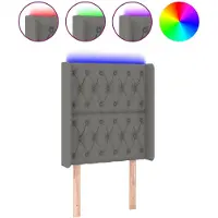 vidaXL Hoofdbord LED 83x16x118/128 cm stof donkergrijs