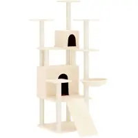 vidaXL Kattenmeubel met sisal krabpalen 154 cm crèmekleurig