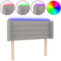 vidaXL Hoofdbord LED 103x16x78/88 cm stof lichtgrijs