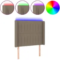 vidaXL Hoofdbord LED 83x16x118/128 cm stof taupe