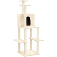 vidaXL Kattenmeubel met sisal krabpalen 144,5 cm crèmekleurig