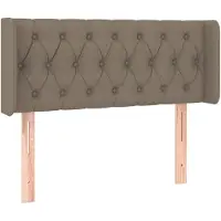 vidaXL Hoofdbord met randen 93x16x78/88 cm stof taupe