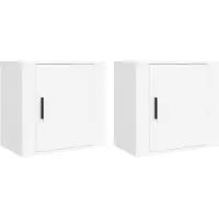 vidaXL Nachtkastjes 2 st wandgemonteerd 50x30x47 cm wit