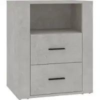 vidaXL Nachtkastje 50x36x60 cm bewerkt hout betongrijs