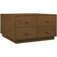 vidaXL Salontafel 80x80x45 cm massief grenenhout honingbruin