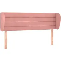 vidaXL Hoofdbord met randen 147x23x78/88 cm fluweel roze