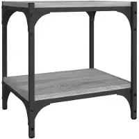 vidaXL Tv-meubel 40x33x41 cm bewerkt hout en staal grijs sonoma eiken