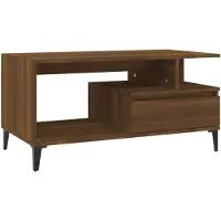 vidaXL Salontafel 90x49x45 cm bewerkt hout bruineiken