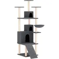 vidaXL Kattenmeubel met sisal krabpalen 175 cm donkergrijs
