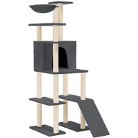 vidaXL Kattenmeubel met sisal krabpalen 166 cm donkergrijs