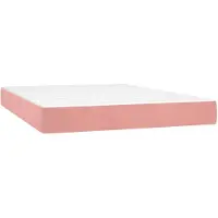 vidaXL Pocketveringmatras medium 140x190x20 cm fluweel roze