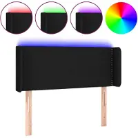 vidaXL Hoofdbord LED 103x16x78/88 cm stof zwart
