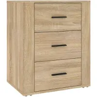 vidaXL Nachtkastje 50x36x60 cm bewerkt hout sonoma eikenkleurig
