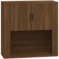 vidaXL Wandkast 80x33x80 cm bewerkt hout bruin eikenkleur