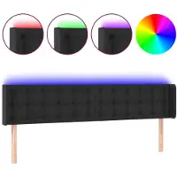 vidaXL Hoofdbord LED 203x16x78/88 cm kunstleer zwart