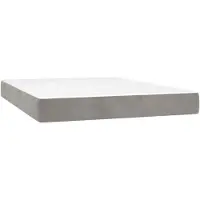 vidaXL Pocketveringmatras, medium, lichtgrijs, 140x200x20 cm, fluweel