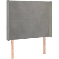 vidaXL Hoofdbord met randen 93x16x118/128 cm fluweel lichtgrijs