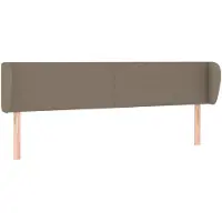 vidaXL Hoofdbord met randen 203x23x78/88 cm stof taupe
