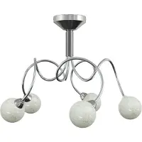 vidaXL Plafondlamp met glasbollen rond 5xG9