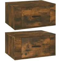 vidaXL Nachtkastjes 2 st wandgemonteerd 50x36x25 cm gerookt eikenkleur