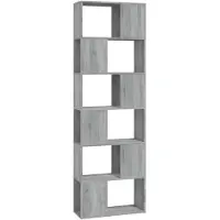 vidaXL Boekenkast/kamerscherm 60x24x186 cm grijs sonoma eiken