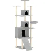 vidaXL Kattenmeubel met sisal krabpalen 175 cm lichtgrijs
