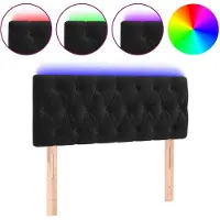 vidaXL Hoofdbord LED 90x7x78/88 cm fluweel zwart