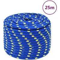 vidaXL Boottouw 14 mm 25 m polypropeen blauw