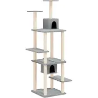 vidaXL Kattenmeubel met sisal krabpalen 176 cm lichtgrijs