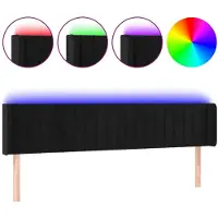 vidaXL Hoofdbord LED 203x16x78/88 cm fluweel zwart